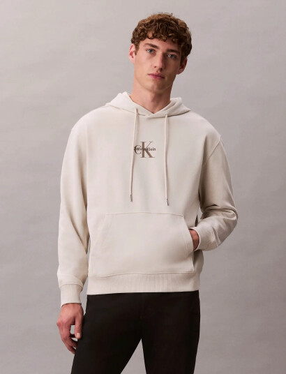 Calvin Klein Jeans Ls Eu 350Terry Micro Monologo Ho - Cream - L