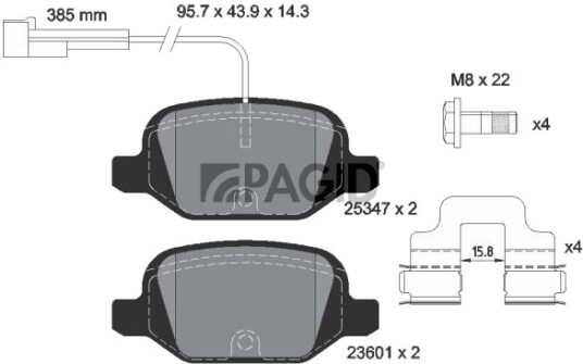 PAGID T2108N Bremseklosser PAGID T2108N Bremseklosser