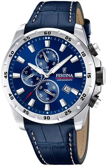 Festina Herreklokke F20692 2 Timeless Blå/Lær Ø44.5 mm Festina Herreklokke F20692 2 Timeless Blå/Lær Ø44.5 mm