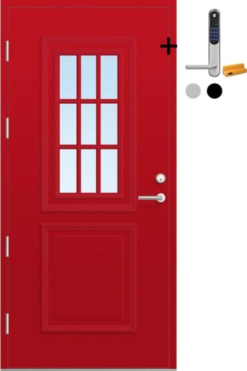 Ytterdør Bygg1 Fjord 02 Klarglass med Yale Doorman Classic Home