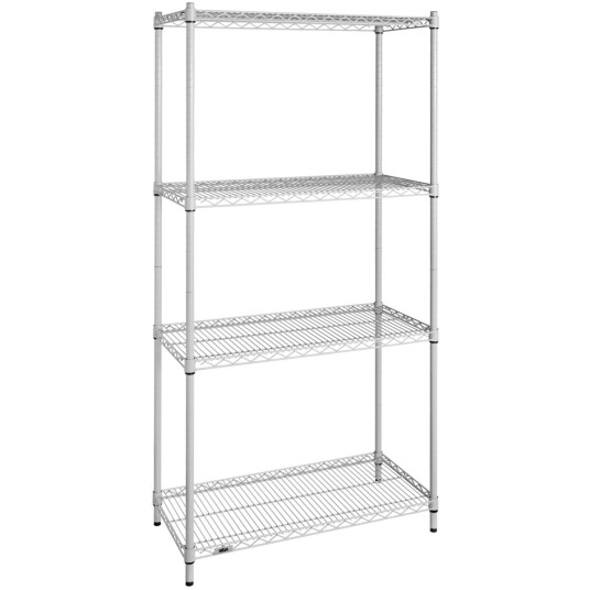 VEGA Hyllesystem med fire etasjer; 91x183x46 cm (BxHxD); Gr? VEGA Hyllesystem med fire etasjer; 91x183x46 cm (BxHxD); Gr?