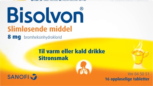 Bisolvon Oppløselige tabletter 8mg 16 stk.