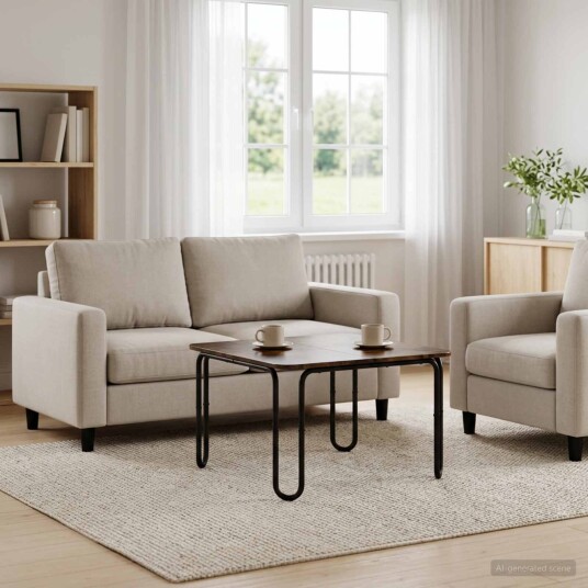 vidaXL Kaffebord Røkt Eik 59 x 59 x 45 cm Konstruert tre
