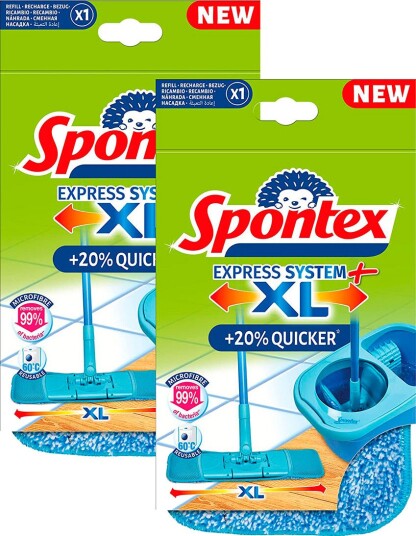 Spontex Express System+ XL Mikrofiber Moppesett (2-pk)
