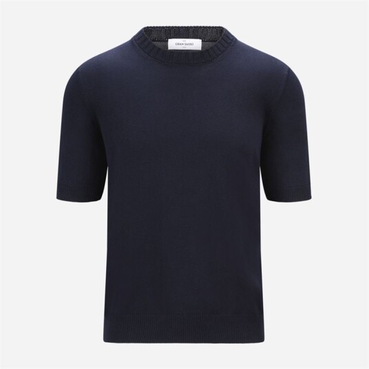 Gran Sasso Short Sleeve Sweater Navy