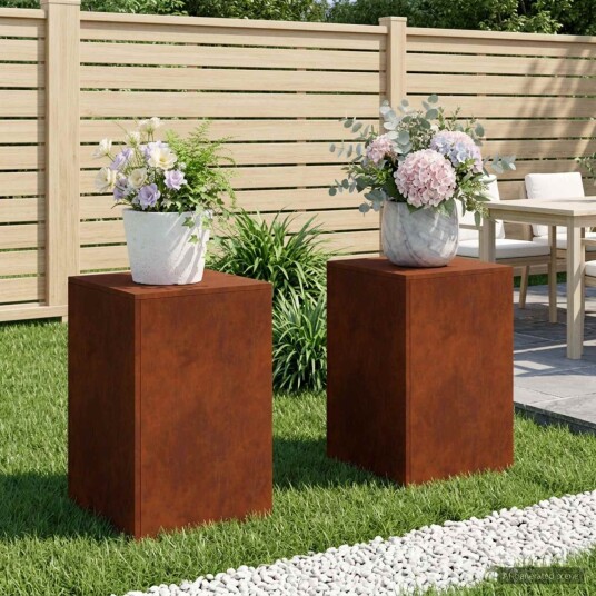 vidaXL Planteholder 2 pcs Rusten 40 x 40 x 60 cm Cortenstål