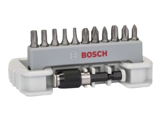 Bosch Extra Hard - Spissett For Skrutrekker - 12 Deler - Torx, Phillips, Pozidriv - Sekspunkters - Lengde: 25 Mm