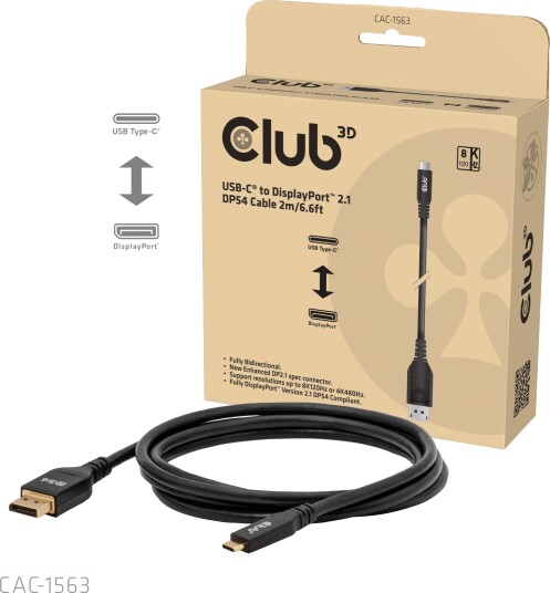 Club 3D Kabel USB Typ C DP 2.1 2m