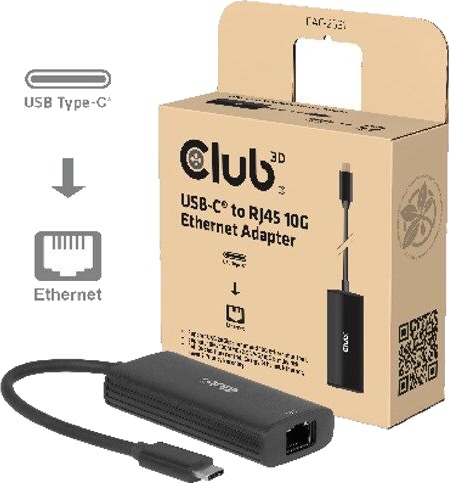 Club 3D CAC 2531 USBC to RJ45 10G Ethernet Adapter M/F