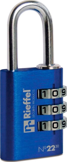 Rieffel Kodelås 22/30 Hengelås 30 mm Blå