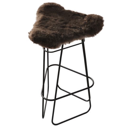 Cuero Iceland Barstol 82 cm Sort / Shorn Brown