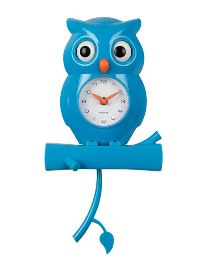Karlsson Veggklokke Owl Pendulum Abs Bright Blue 37,5cm Karlsson Veggklokke Owl Pendulum Abs Bright Blue 37,5cm