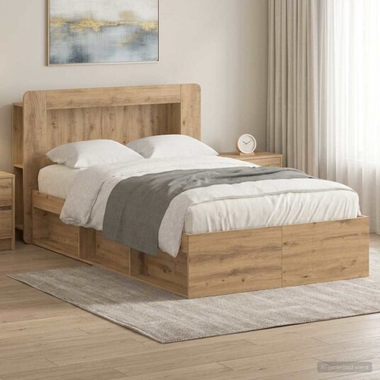 Sengeramme med oppbevaring Artisan eik 120 x 200 cm Sengeramme med oppbevaring Artisan eik 120 x 200 cm
