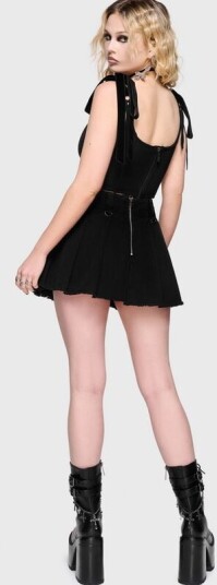 Killstar Goth Kort skjørt Chapel Blessing Pleated Mini Skirt XS til XXL Damer svart