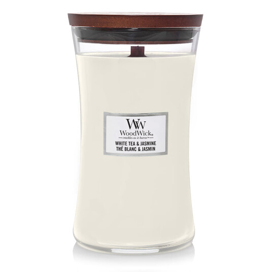 Woodwick Large Hourglass Candle White Tea & Jasmine Universal Woodwick Large Hourglass Candle White Tea & Jasmine Universal
