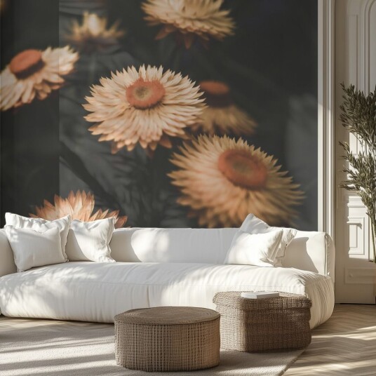 Tapet   Beige Blomster