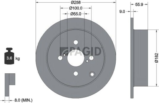 PAGID 54261NC Bremseskive PAGID 54261NC Bremseskive
