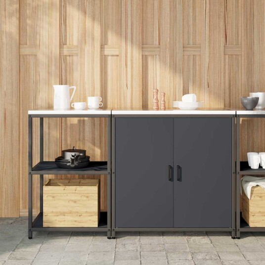 Kjøkkenoppbevaringssett 2 pcs Antrasitt 150 x 50 x 92 cm