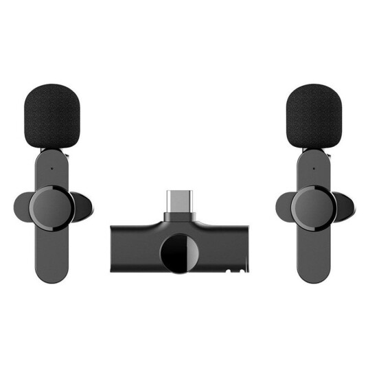 Lippa Trådløs Lavalier Mikrofon 2-Pack USB-C - Svart