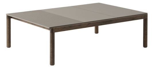 Muuto Couple 2 Plain-1 Wavy salongbord 120 x 84 x 35 cm Taupe-dark oiled oak