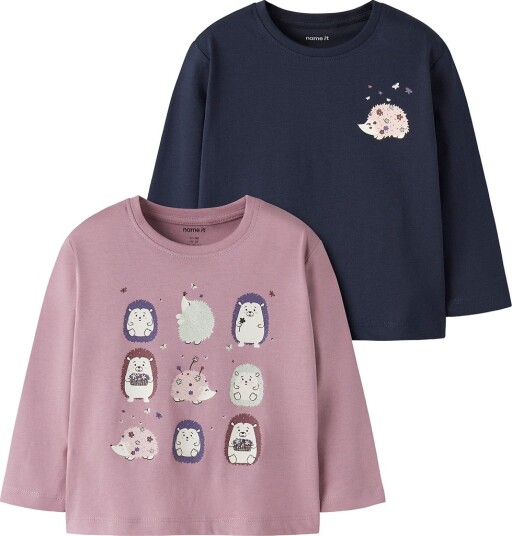 Name It Gensere   2 pack   NmfVeen   Lilas/Navy Blazer   Pinnsvi   Name It   3 år (98)   Genser Marineblå Rosa