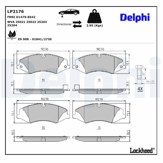 Bremseklosser DELPHI LP2176