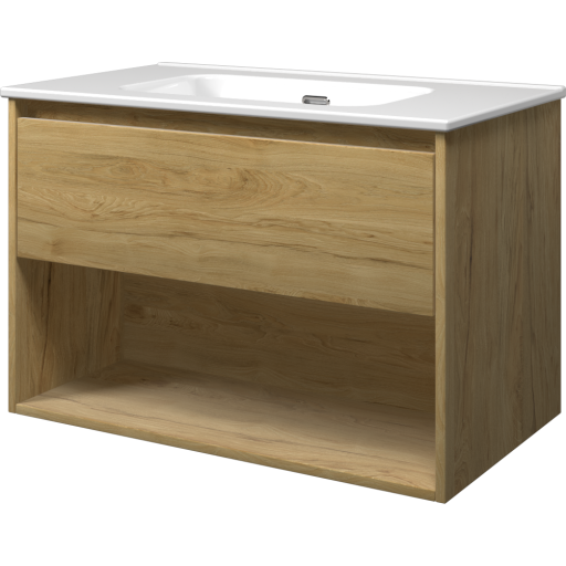 Sanibell Proline møbelpakke, uten armaturhull, 81x46 cm, ideal eik