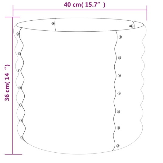 vidaXL Plantekasse pulverlakkert stål 40x40x36 cm brun
