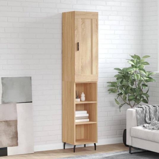 vidaXL Highboard sonoma eik 34,5x34x180 cm konstruert tre 8720845497620
