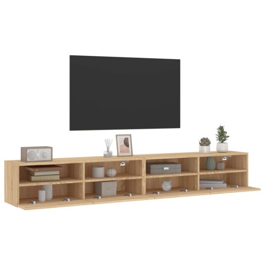 vidaXL Vegghengte TV-benker 2stk sonoma eik 100x30x30cm konstruert tre 8721012254718