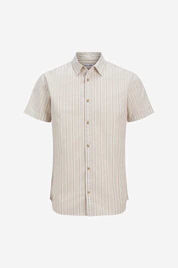 Jack & Jones Plus Skjorte jjJoshua Oxford Stripe Shirt S/S PL Grå