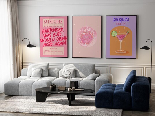 Plakat Art Deco Cocktail / Sett med 3
