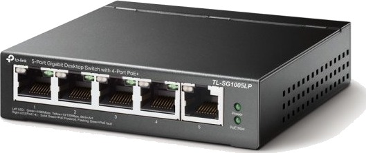 Tp-Link Tl-Sg1005lp, Uhåndtert, Gigabit Ethernet (10/100/1000), Strøm Over Ethernet (Poe), Kan Monteres På Vegg