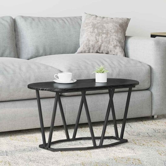 Kaffebord Svart Eik 80x40x40,5 cm Laget av Tre og Metall Kaffebord Svart Eik 80x40x40,5 cm Laget av Tre og Metall