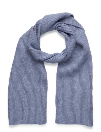 Mango Ribbed Lurex Scarf - Blue - ONE SIZE