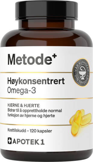 Metode Høykonsentrert omega-3 1000 mg kapsler 120 stk