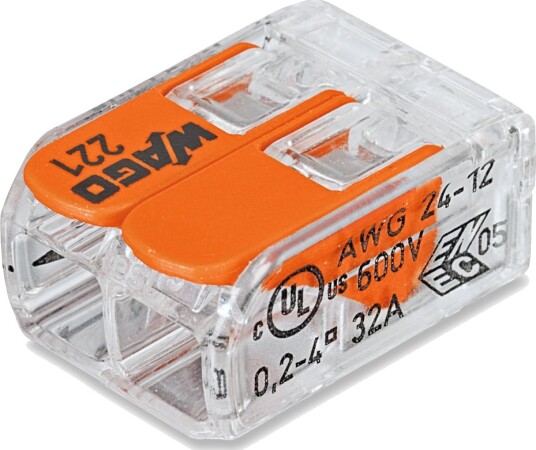 Wago Koblingsklemme 221-612 2-Leder Transparent 5stk Wago Koblingsklemme 221-612 2-Leder Transparent 5stk