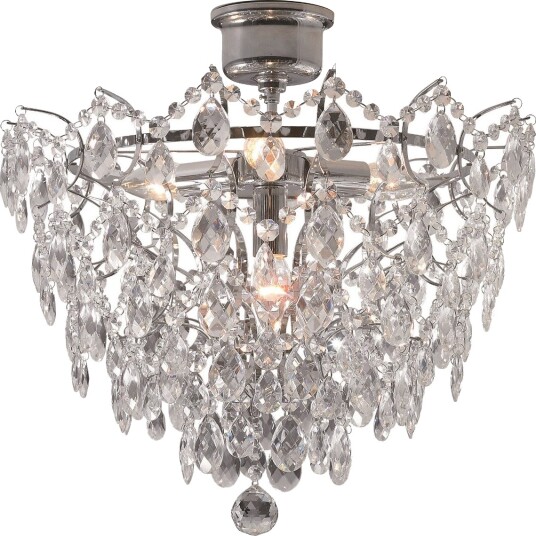 Rosendal Taklampe  Diameter 48 Cm  Krom