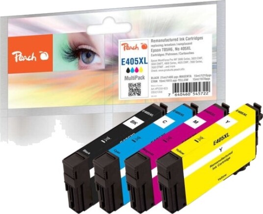 Peach 0F321358, Høyt (Xl) Utbytte, Sort, Fiolblå, Gult, Cyan, 21 Ml, 15 Ml, 4 Stykker, Multipakke