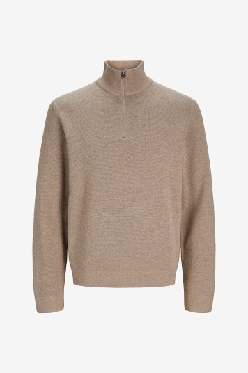 Jack & Jones Junior   Genser jprBlamilano Stitch Knit Half Zip   Grå
