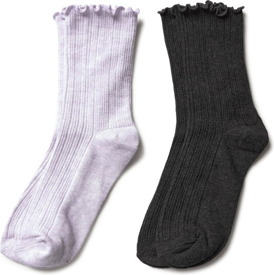 Mango 2 Pack Ribbed Socks LT PASTEL Purple 28 30