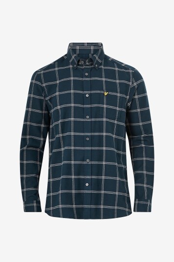Lyle & Scott Skjorte Windowpane Shirt Blå