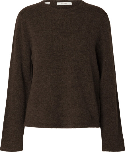 Selected Slwlulu New Ls Knit O Neck Noos Brown L