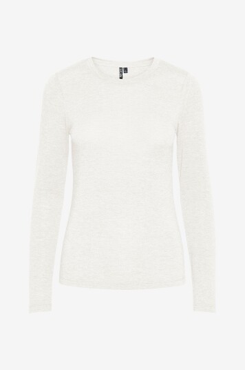pieces - Topp pcMaria LS Top - Hvit