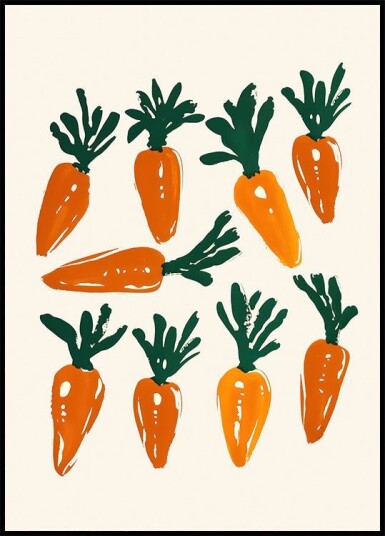 Colorful Carrot Illustration Plakat Plakat / 70x100cm Colorful Carrot Illustration Plakat Plakat / 70x100cm