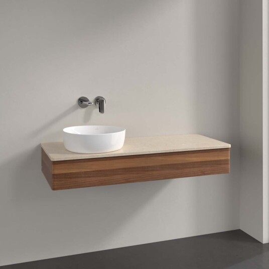 Villeroy & Boch Antao Servantskap med 1 skuff 120x50x19 cm m/lys Valnøtt/Crème Villeroy & Boch Antao Servantskap med 1 skuff 120x50x19 cm m/lys Valnøtt/Crème