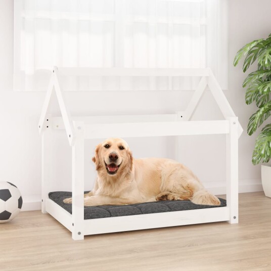Vidaxl Hundeseng Hvit 81X60X70 cm Heltre Furu Vidaxl Hundeseng Hvit 81X60X70 cm Heltre Furu