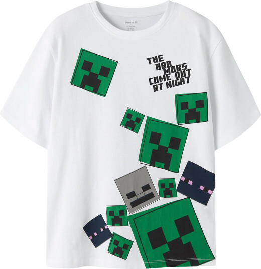 Name It Nkmjulio Minecraft Ss Nreg Top Box Bfu White 158 164