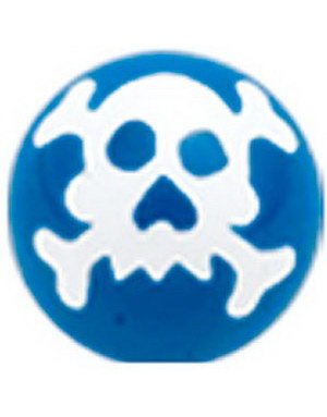 Skull Blå Akrylkule Strl 8 mm kule til 1.6 mm stang