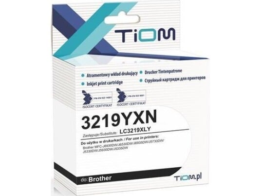 Tusz Tiom Tusz Tiom Do Brother 3219Yxn | Lc3219xly | 1500 Str. | Yellow